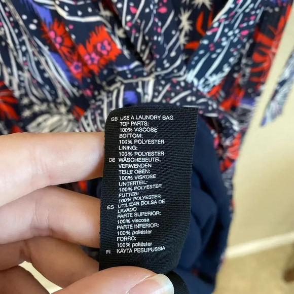 & Other Stories Navy and Scarlet Floral Midi Dress - Picture 7 of 8